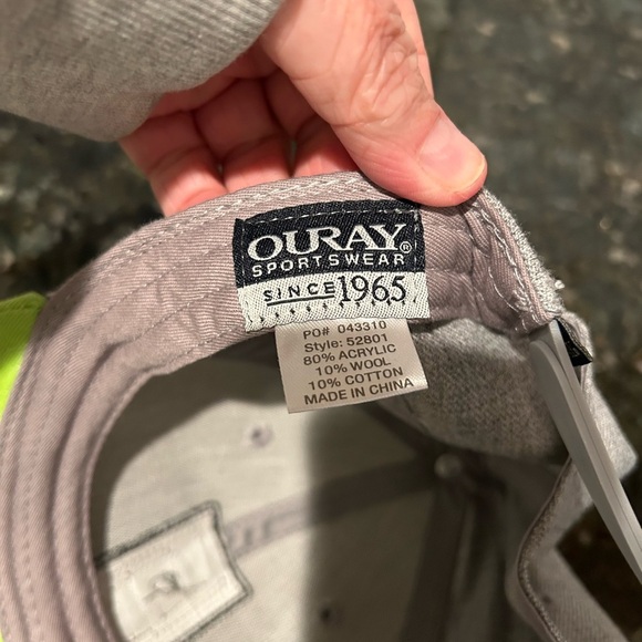 NWT Ouray Sportswear wool blend baseball cap. Adjustable. Umpqua. Grey & green - Picture 5 of 7